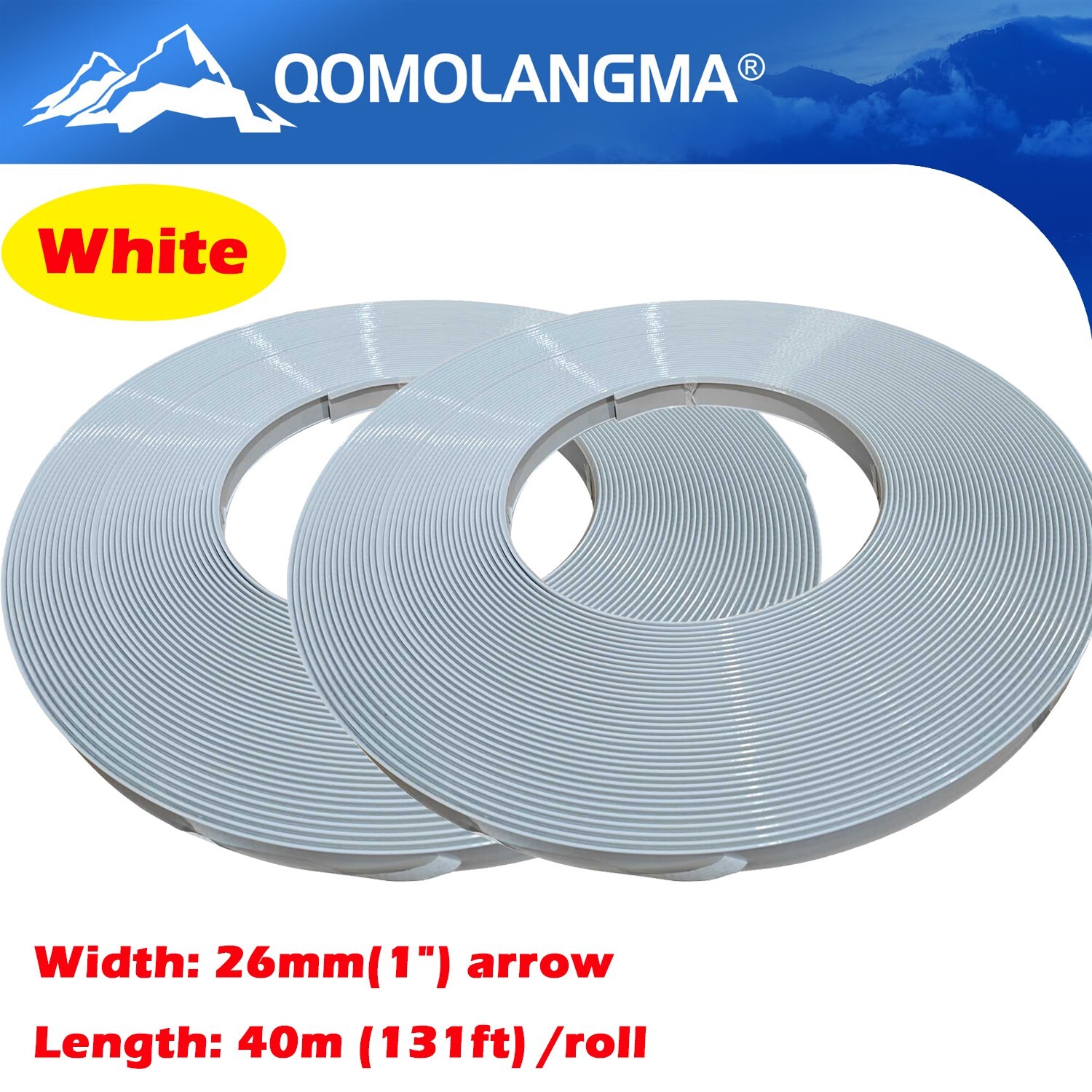 2rolls 1&Prime;x131ft Arrow Coil Strip Trim Cap Aluminum Channel Letter Material White