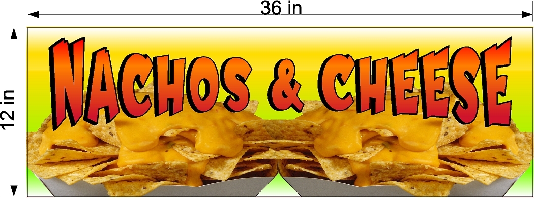 12&Prime; x 36&Prime; VINYL BANNER NACHOS AND CHEESE FULL COLOR