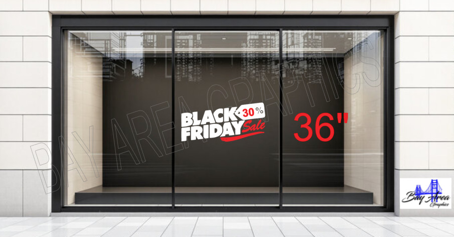 Large Black Friday % Sale Vinyl Sign – Shop Window Waterproof Promo ORACAL*