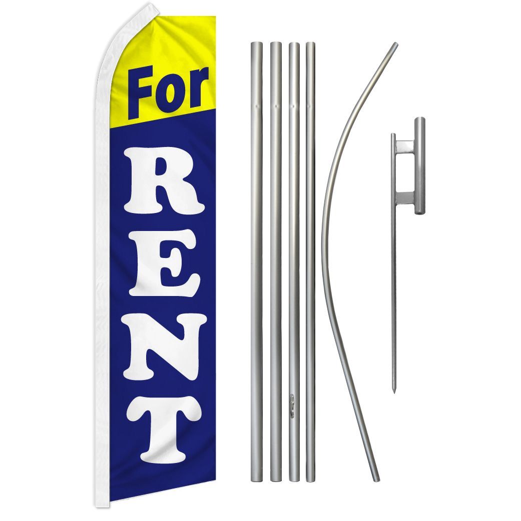 « FOR RENT » Advertising Super Flag & Pole Kit lease leasing sale rental