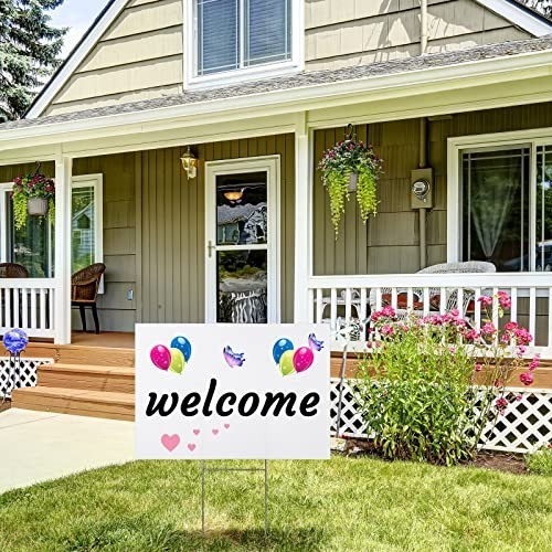 24 Sets Blank Yard Signs with Stakes – 12×18 Inch Waterproof Double-Sided Lawn S