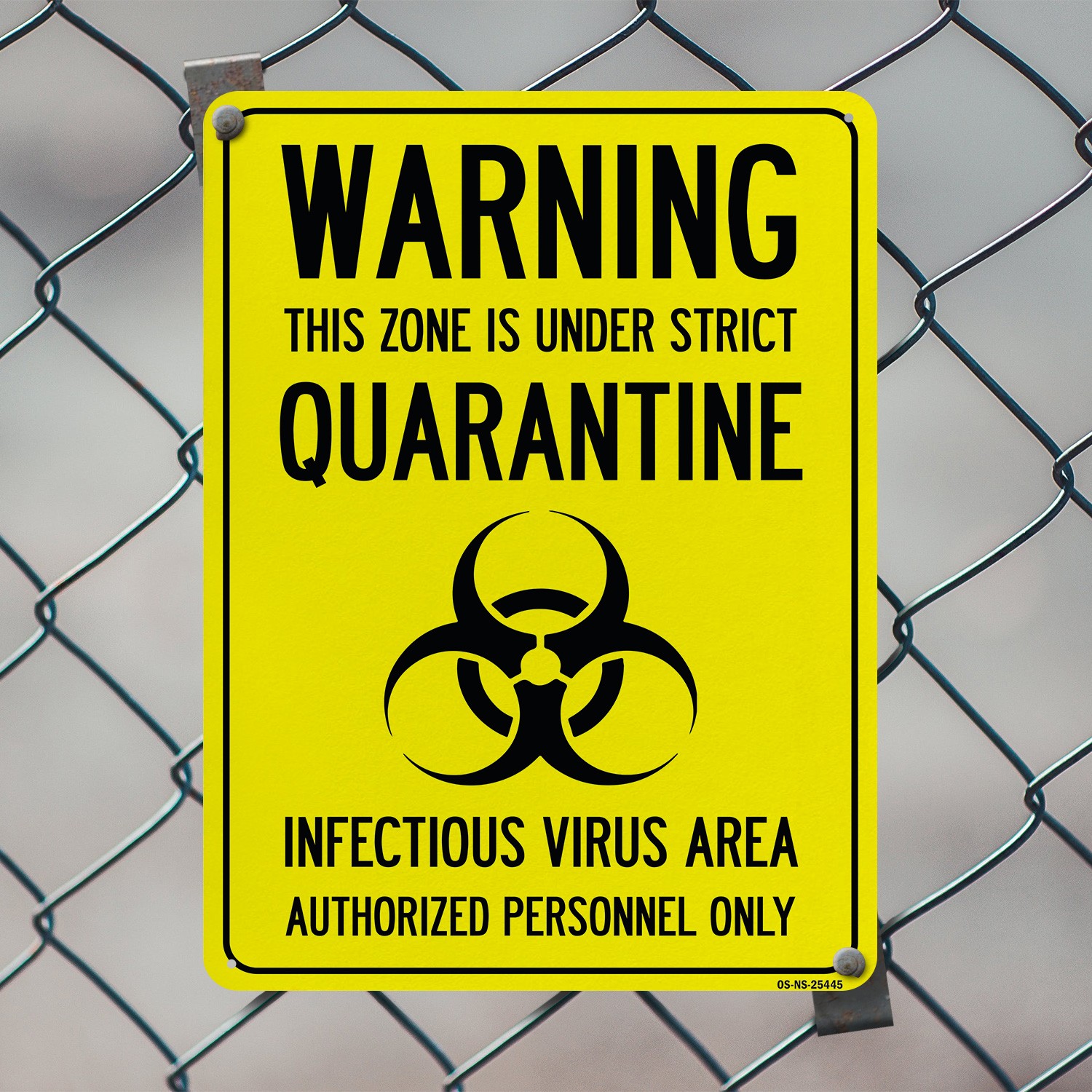 Warning This Zone Is Under Strict Quarantine Public Safety Sign – 5 or 10 Pack