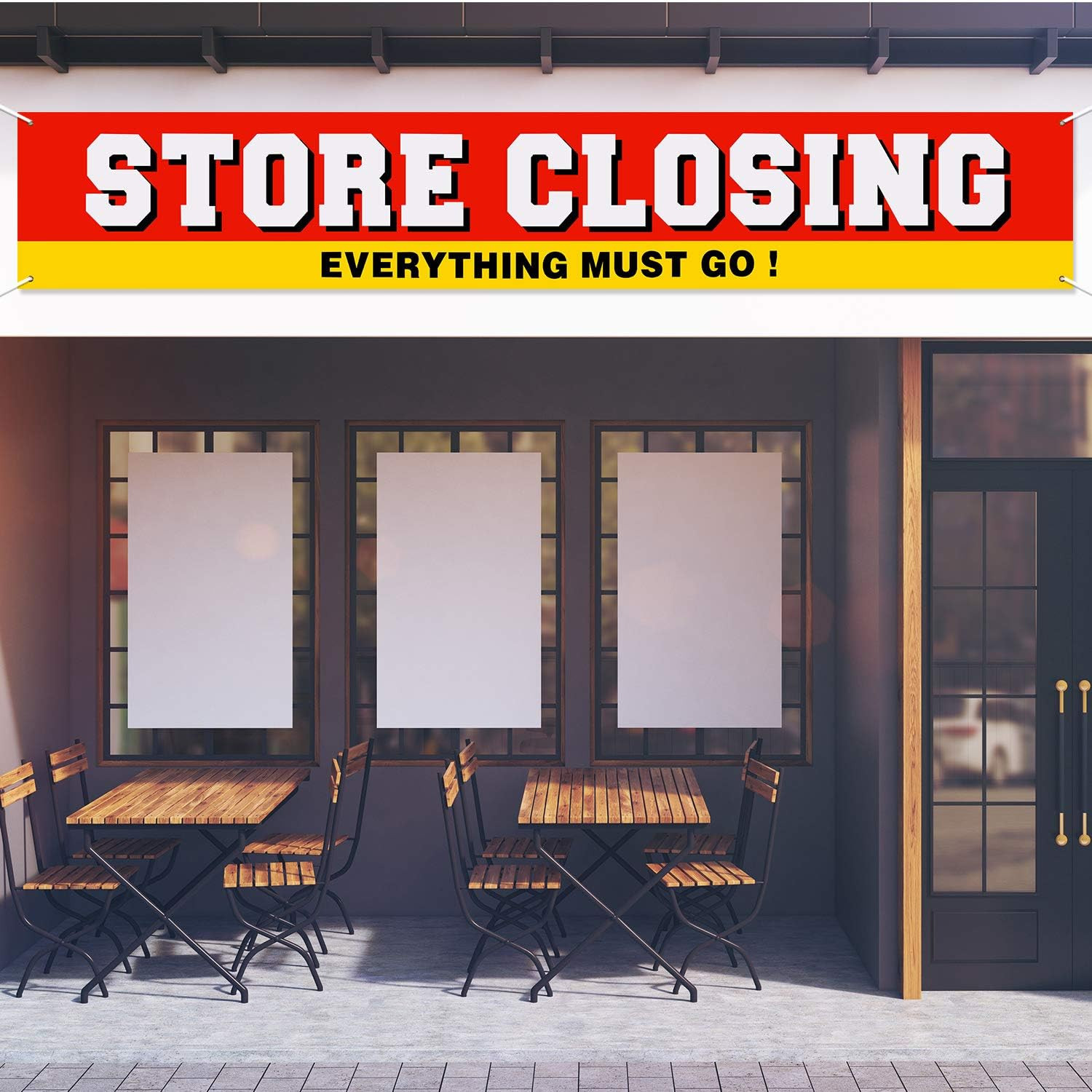 Large Store Closing Sign Banner Everything Must Go Advertising Banner Going Out