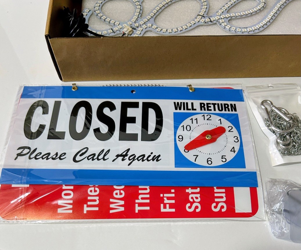 LED Open Sign, 16×6 Inch – Flashing Modes, Ideal for Restaurant, Bar, Salon