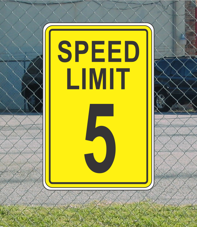 Yellow Speed Limit 5 Metal Sign for Street Road Highway Parking Lot 12&Prime;x18&Prime; mph
