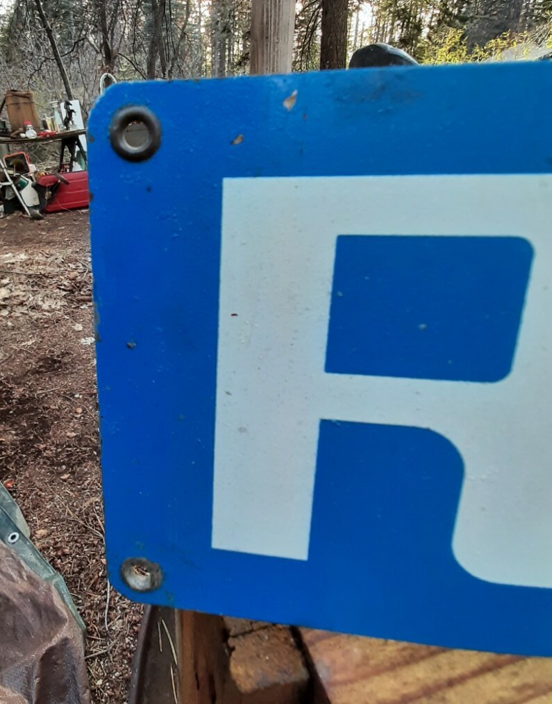 Vintage/original factory « Reserved » metal sign