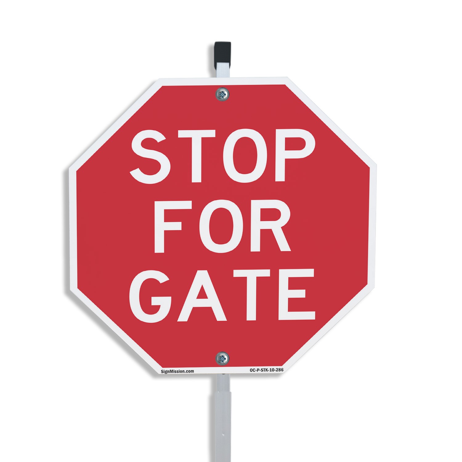 Stop For Gate Octagon Sign With Stake Weather Resistant UV Protected