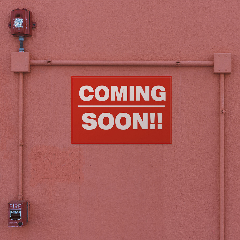 Decal Stickers Coming Soon Red Business D Vinyl Store Sign Label Business