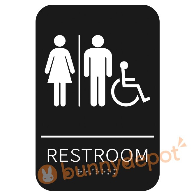 Citybasics ADA Braille Restroom Sign Self Adhesive Signage with 3M Tape 9&Prime; x 6&Prime;