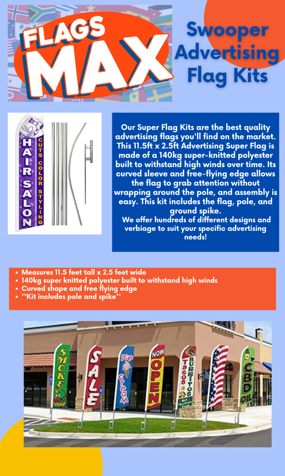 Open House Real Estate Variations Swooper Advertising Banner Flag Pole Kits
