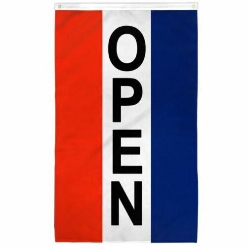 Vertical Open Flag 3x5ft We&rsquo;re Open Open Sign Now Open Vertical Banner Flag 3×5