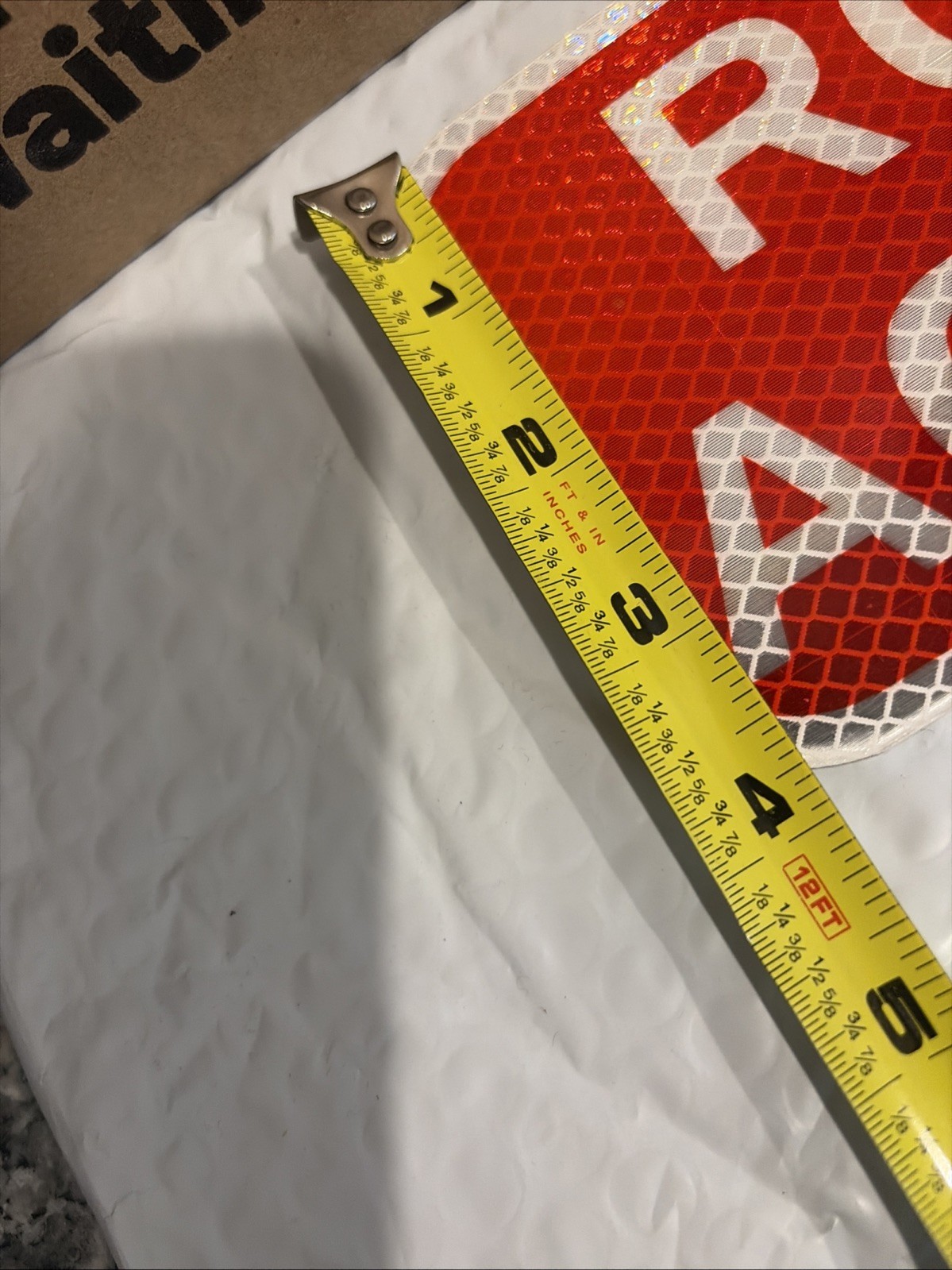 roof access metal reflective sign