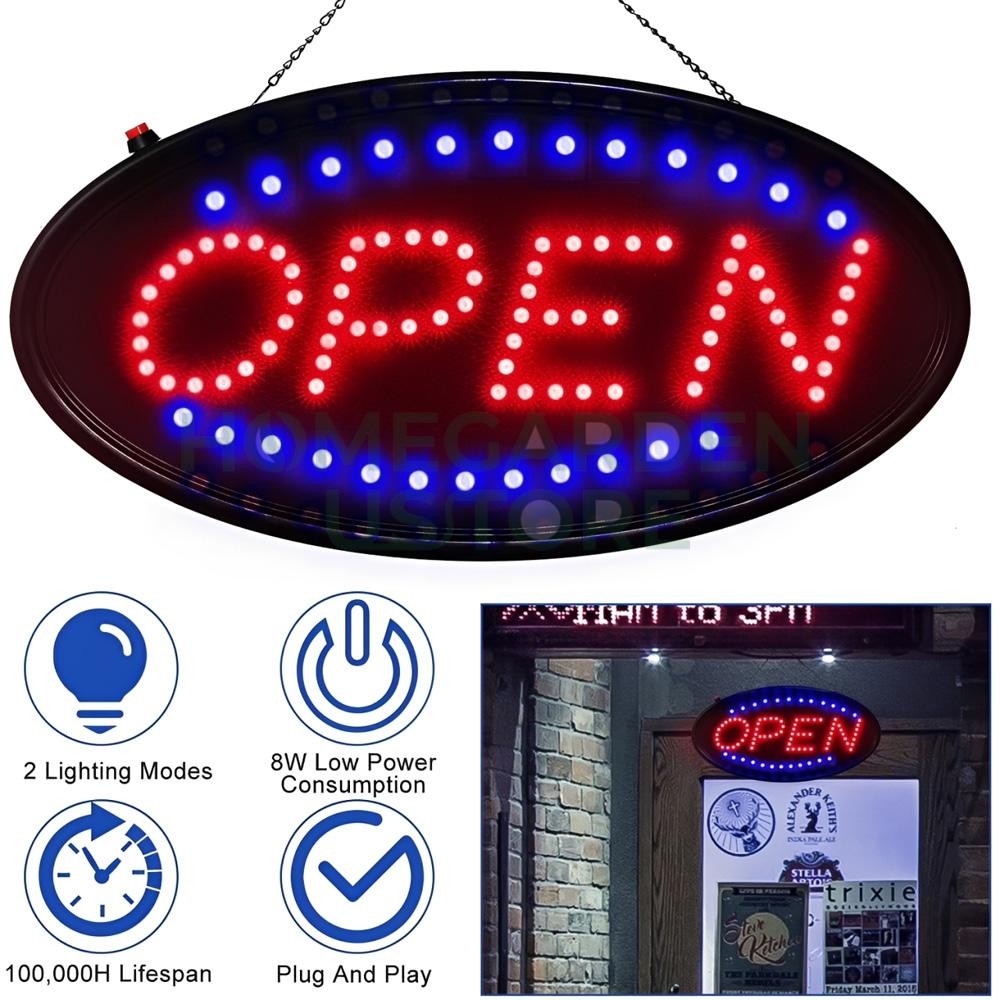 LED Open Sign 19×10&Prime; Bright High Visibility Advertisement Board Electric Display
