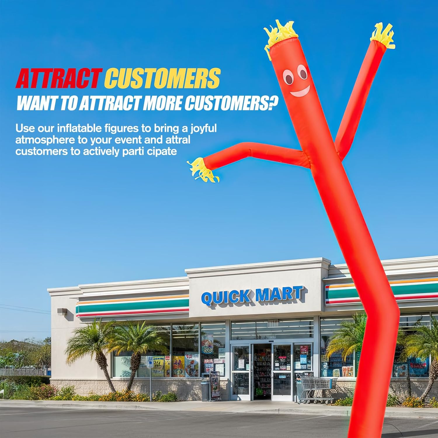 20Ft Red Air Tube Dancer Inflatable Waving Tube Man – Eye-Catching Replacement W