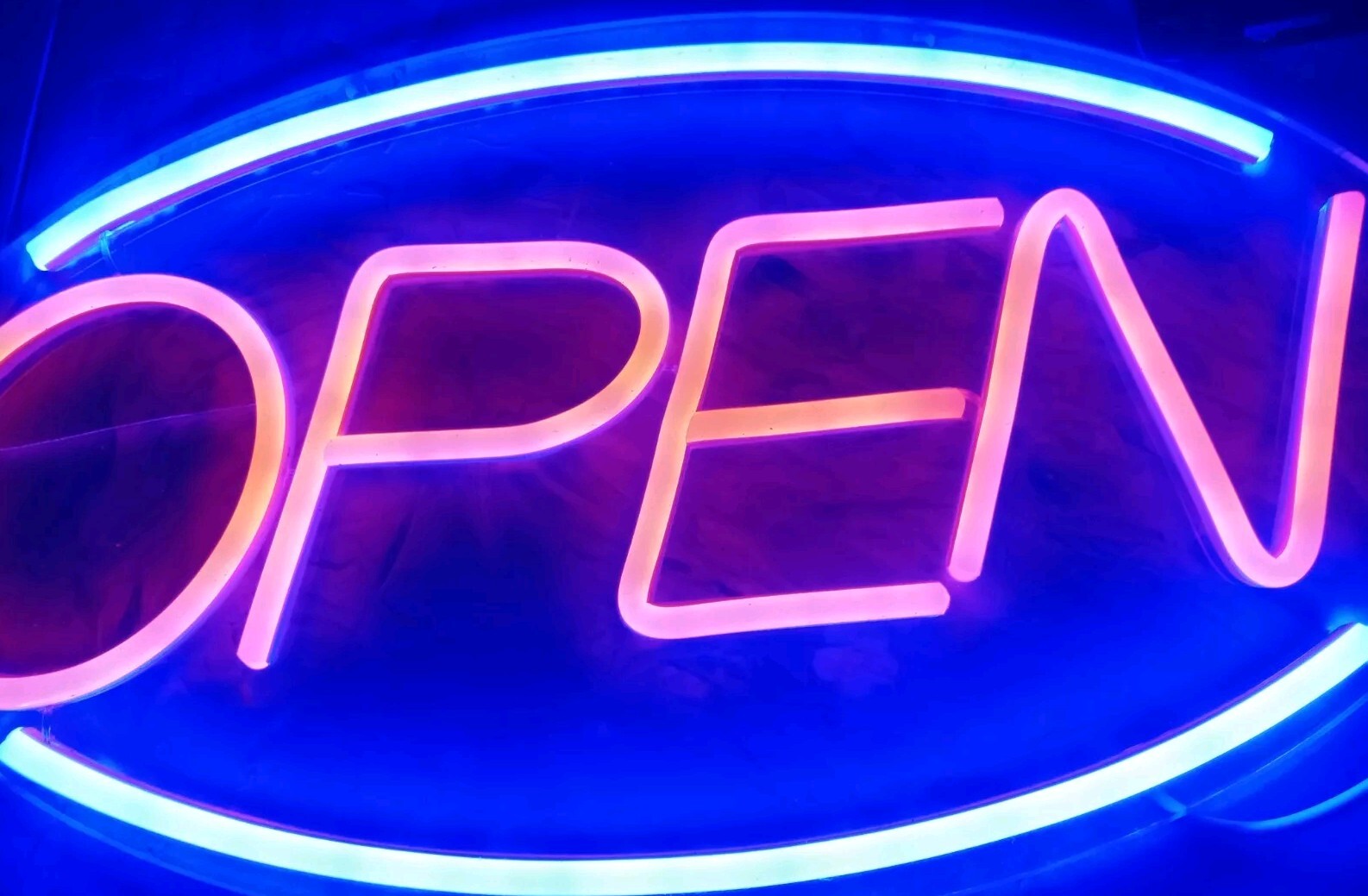 Neon Open Sign for Business Damage But Works Approx Size 16.5 × 9&Prime;