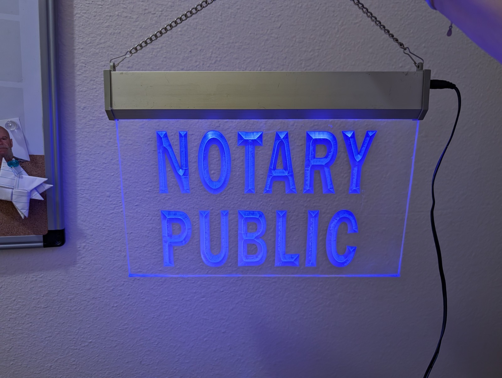 Notary Public Illuminated Window Sign