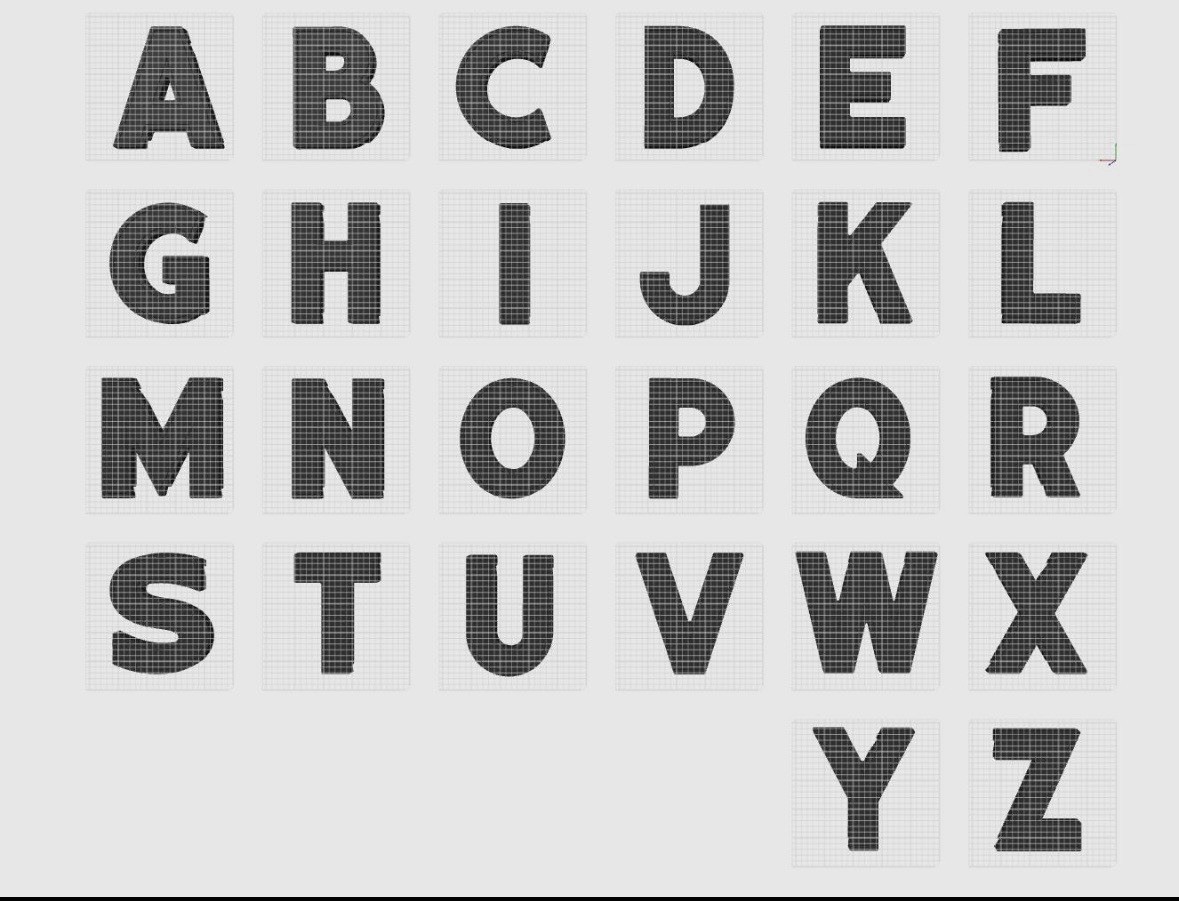 Marquee letter, numbers and symbols