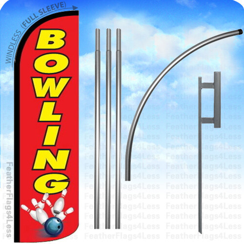 BOWLING – WINDLESS Swooper Flag 15&prime; KIT Feather Banner Sign – rq