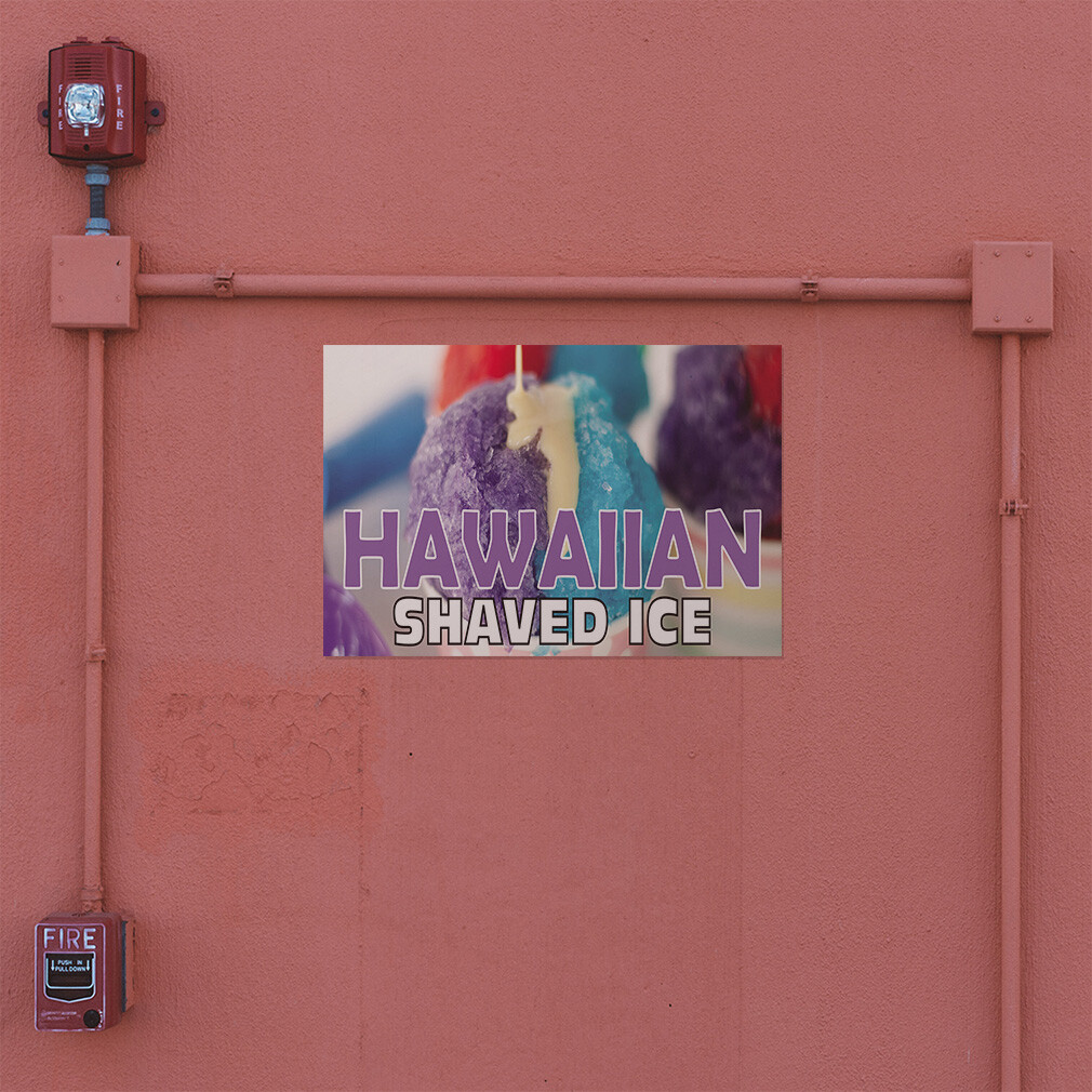 Decal Stickers Hawaiian Shaved Ice Advertising Printing H Vinyl Store Sign Label