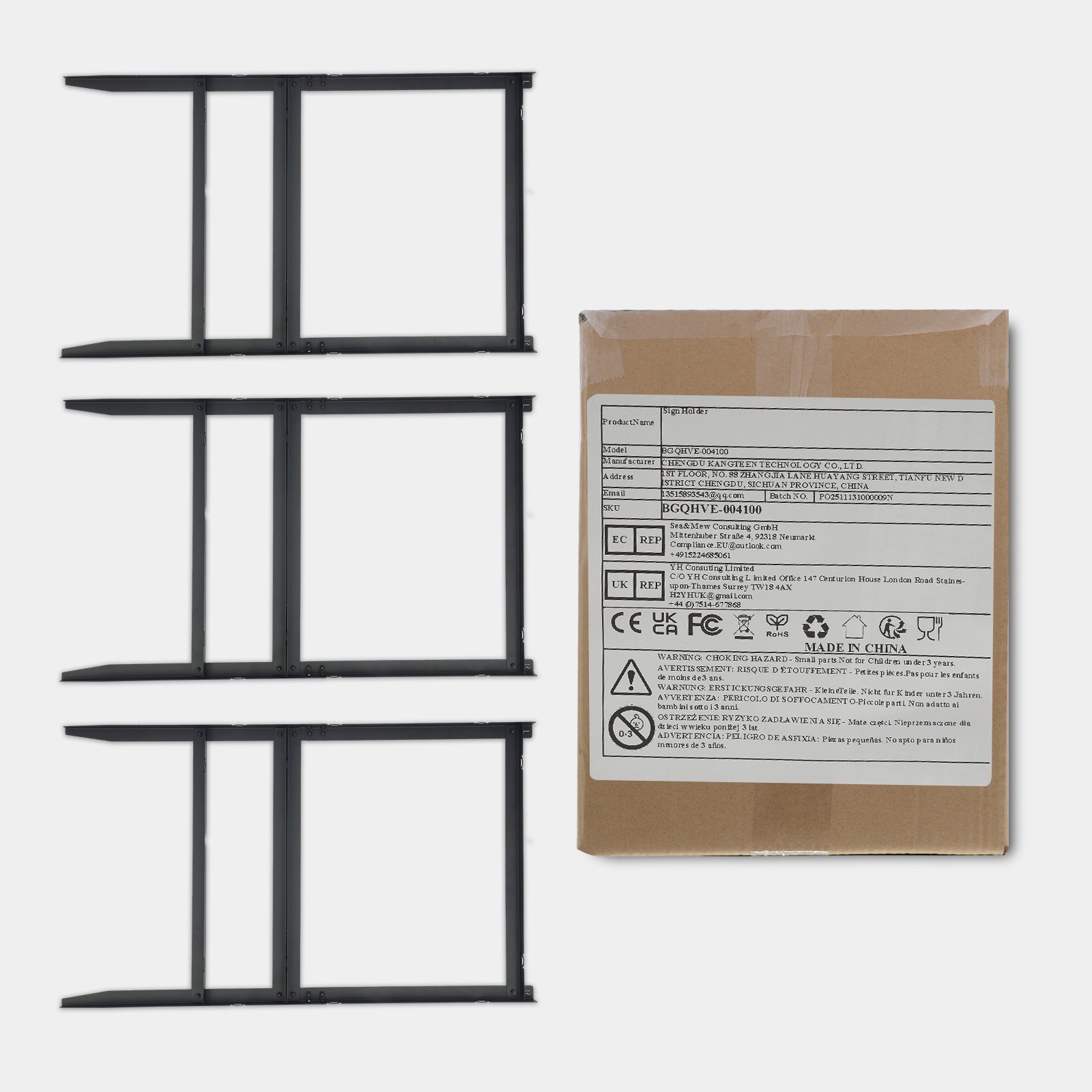 3pcs Yard Sign Frames,Iron Outdoor Advertising Sign Holder,103*61cm Sign Stand