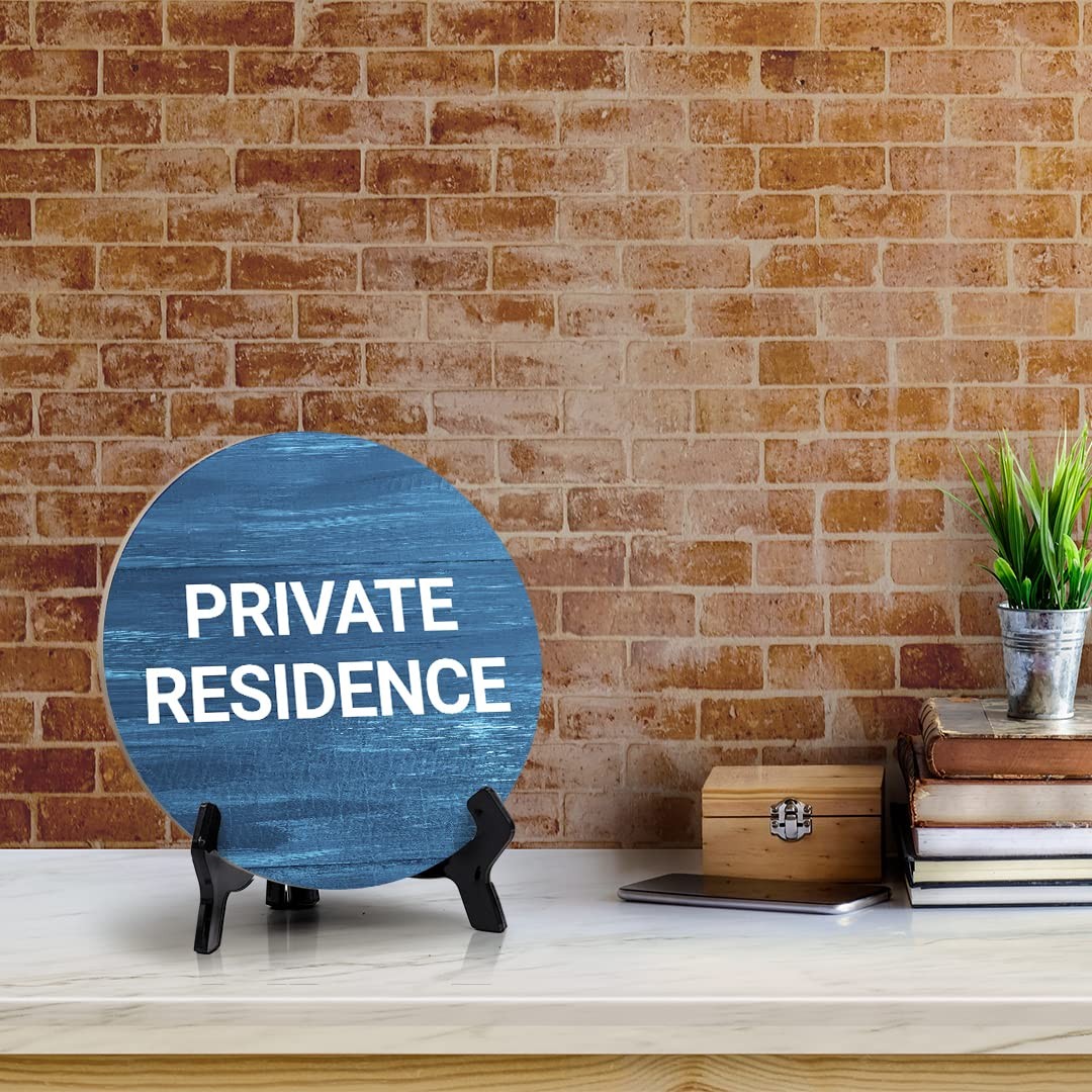 Signs ByLITA Circle Private Residence Table Sign (5×5)