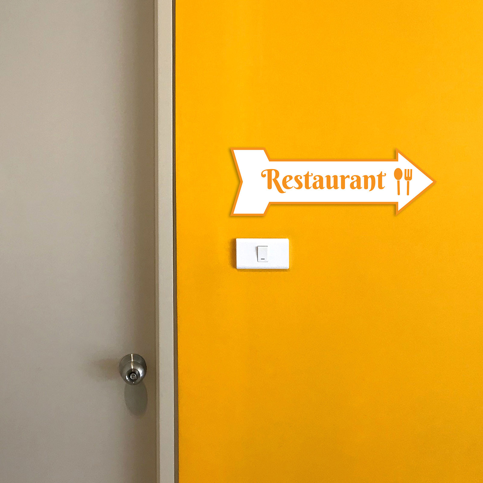 Arrow Shape Restaurant 12×4&Prime; Wall or Door Sign | Public Shop Signage