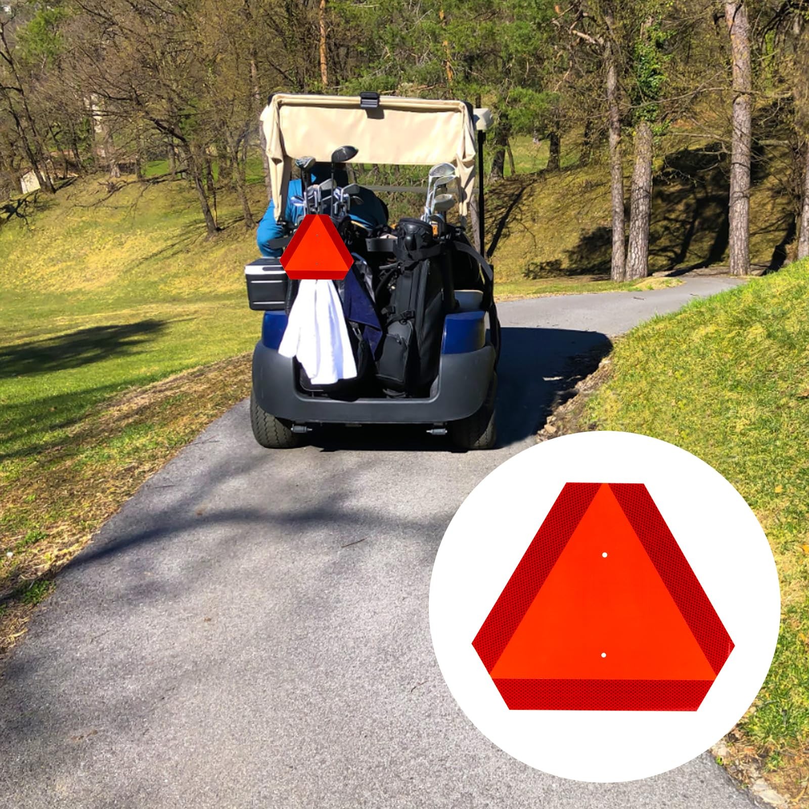 Slow Moving Vehicle Sign W/ Mounting Bracket Triangle Aluminum Sign 2Set