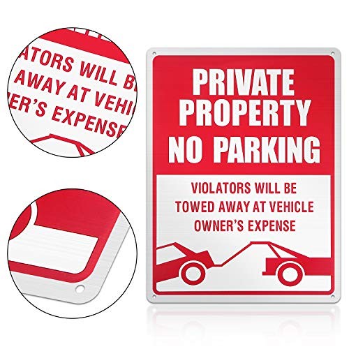 3-Pack No Parking Signs – 14 x 10 Inches Reflective Private Property Signs