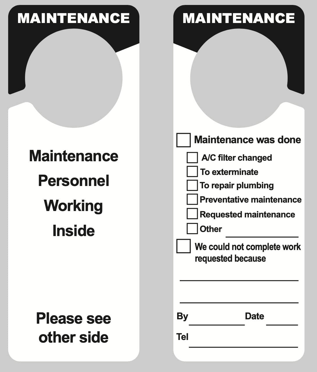 30 Packs Maintenance Door Hanger Tags for Property Management 9.5×3.5