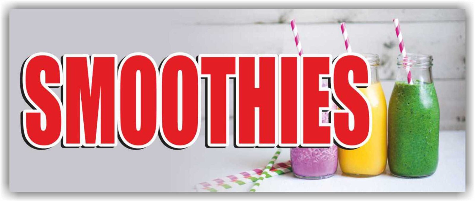 SMOOTHIES Advertising Banner Vinyl Sign health food fresh fruits tea bar drink