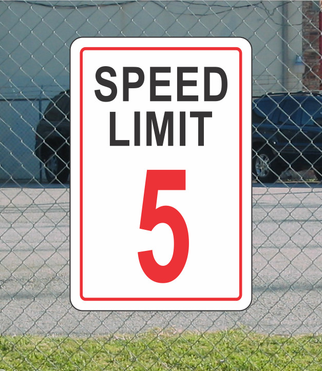 RED Speed Limit 5 Metal Sign for Street Road Highway Parking Lot 12&Prime;x18&Prime; mph