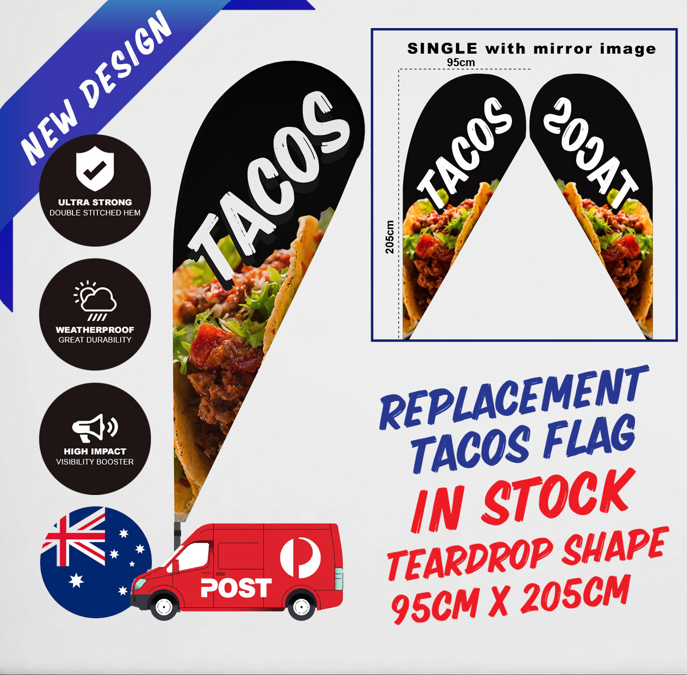 Tacos Teardrop Flag / Replacement Banner / Tacos Sign