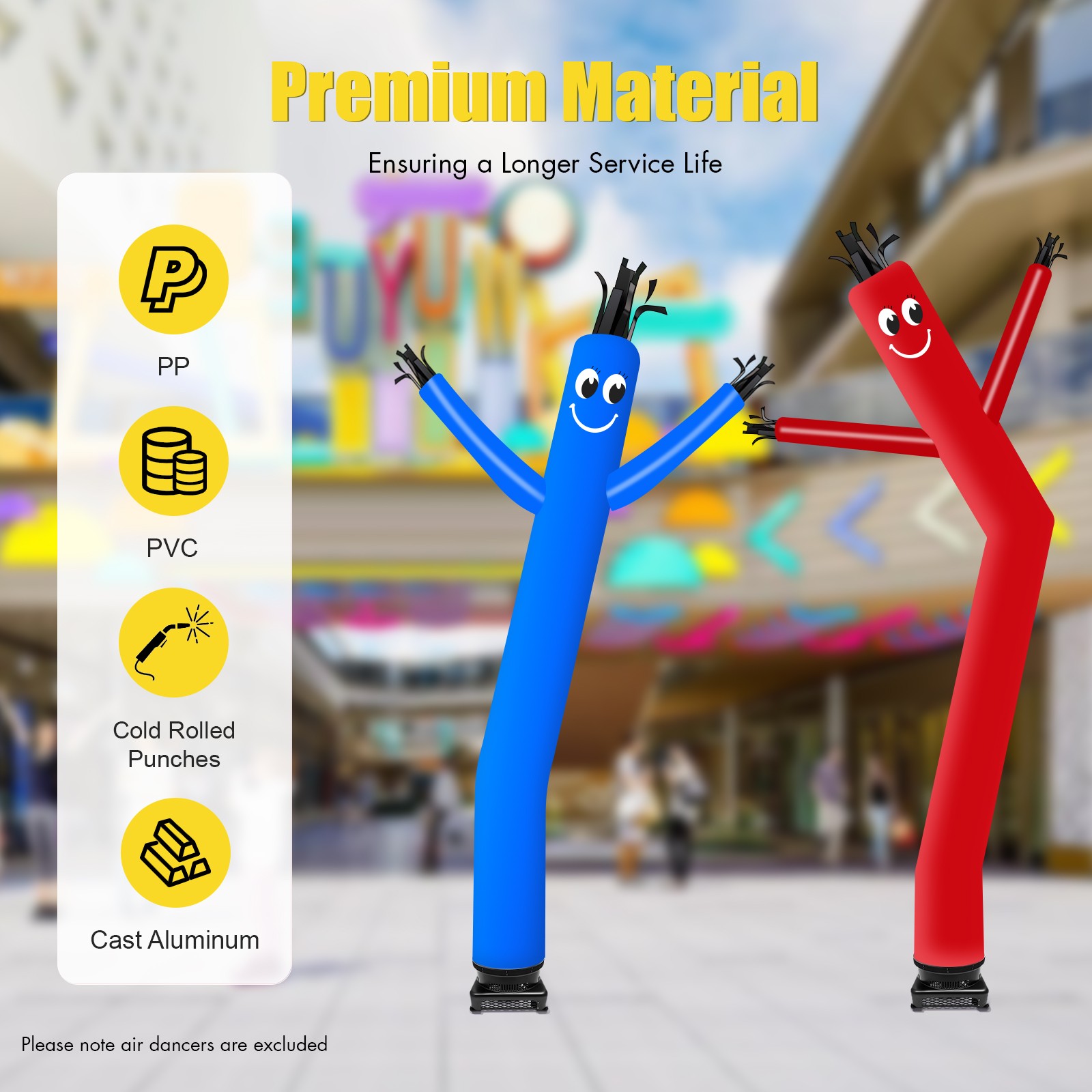 17.7 Inch Air Tube Man Wavy Wind Dancer Inflatable Blower Fan for Advertising