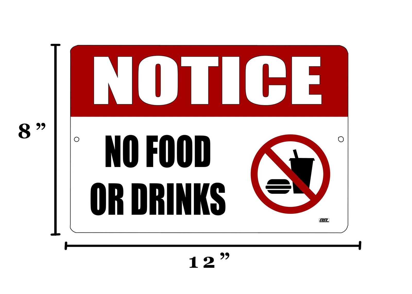 Rogue River Tactical Warning No Food or Drinks Metal Tin Sign Business Retail…