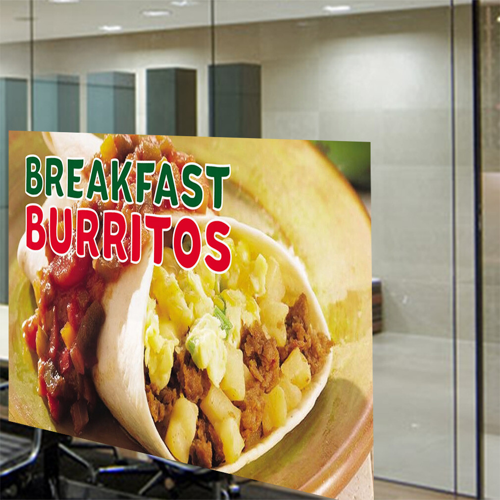 Decal Stickers Breakfast Burritos Advertising Printing B Vinyl Store Sign Label