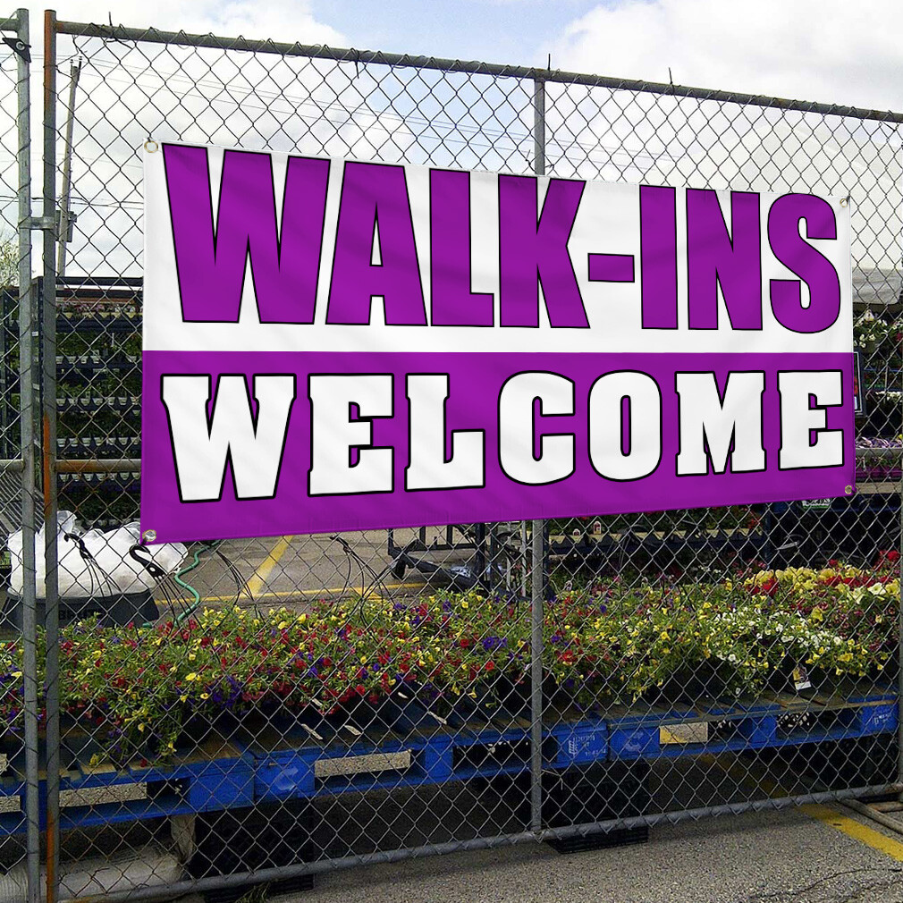 Vinyl Banner Multiple Sizes Walk-Ins Welcome Advertising Printing A Business