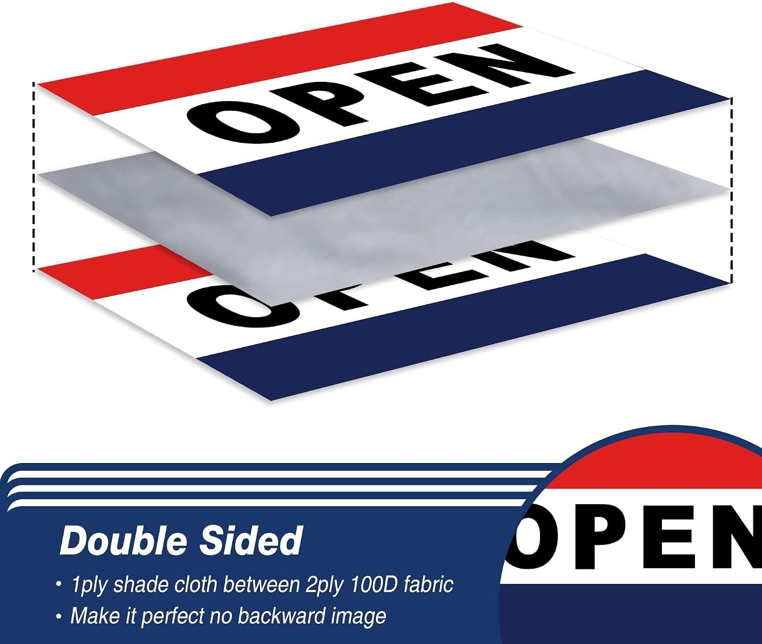3×5 Ft Open Flag – Double-Sided, Fade Resistant Heavy Duty for Businesses