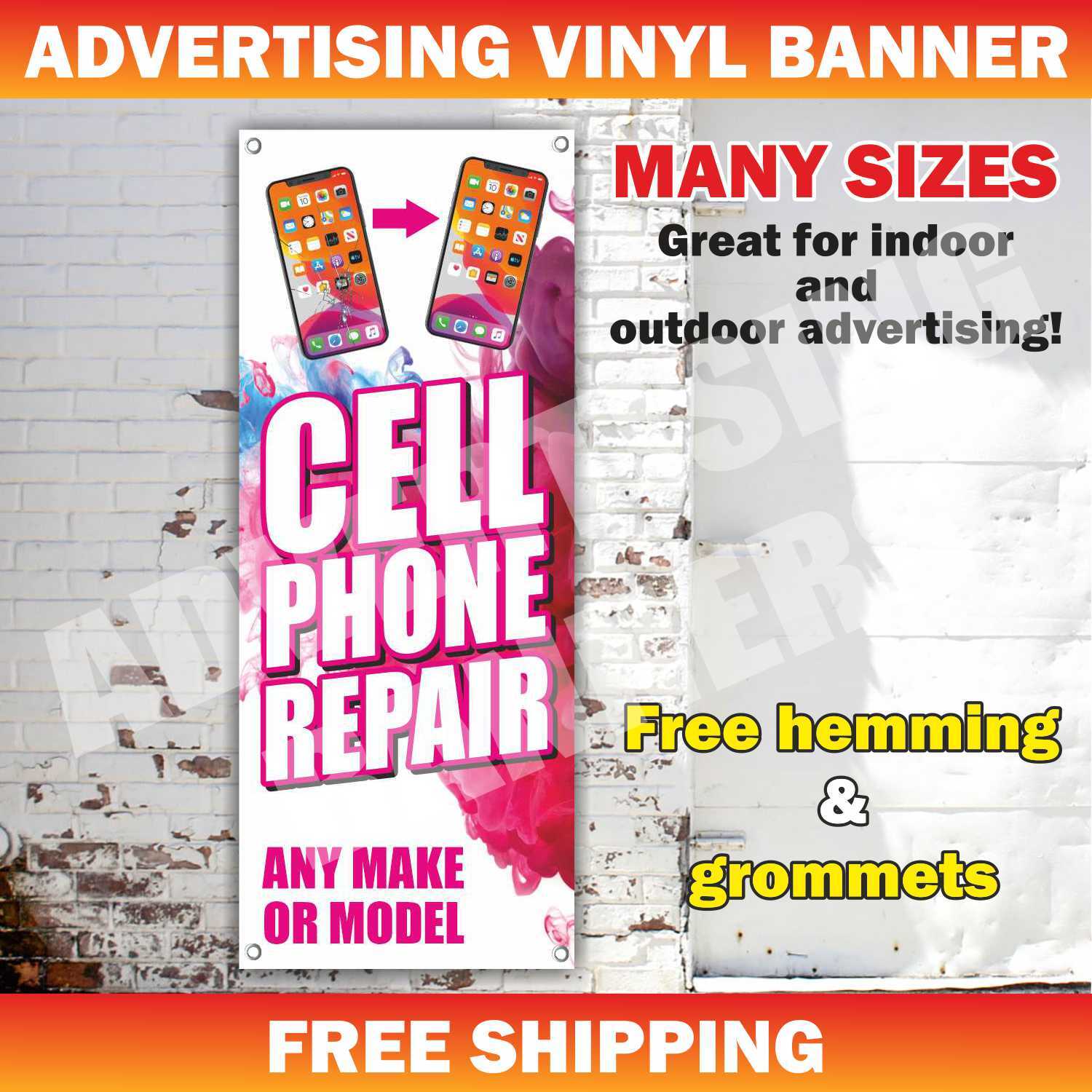 CELL PHONE REPAIR Advertising Banner Vinyl Mesh Sign Flag service laptop shop