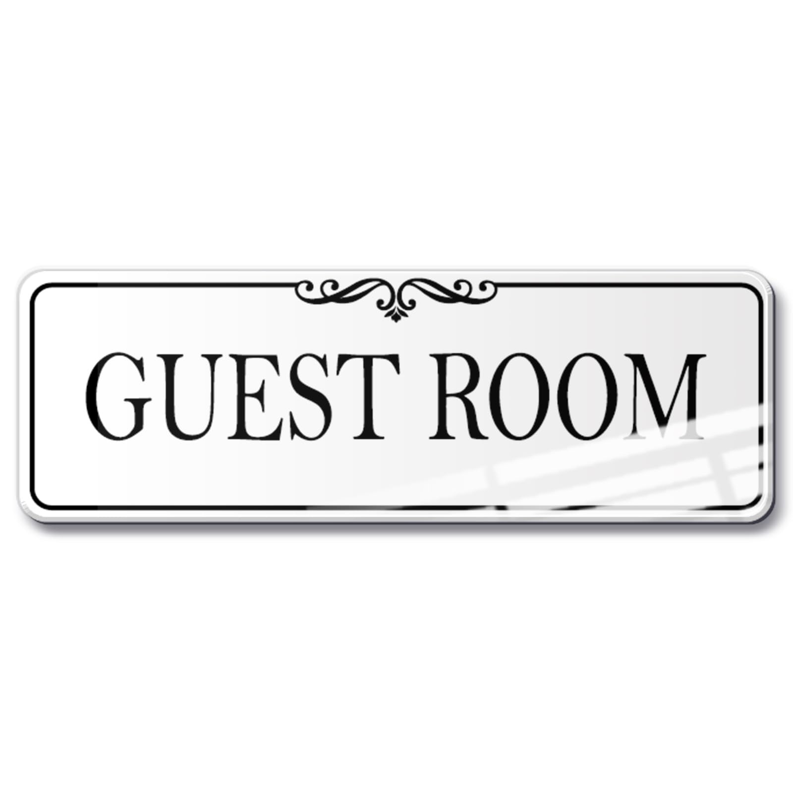 9×3 Inch Guest Room Sign White Acrylic SelfStick Door Wall Signage Decor