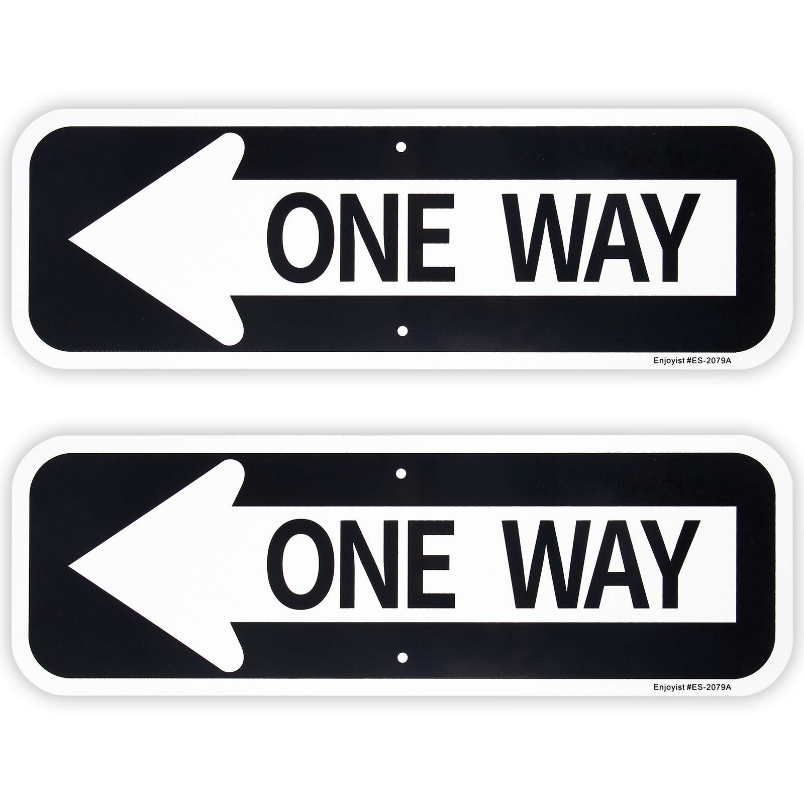 2 Pack 18×6 Inch One Way Signs with Left Arrow Rust-Free Aluminum Arrow Sign