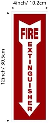Fire Extinguisher Signs,Safety Sign Sticker glow in the dark 12 Pack 4&Prime; X 12&Prime; Du