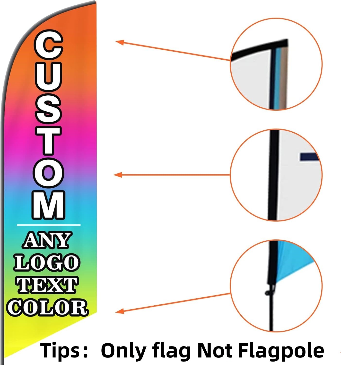 Custom Advertising Feather Flag Personalized Logo Text Sign for Outside Business