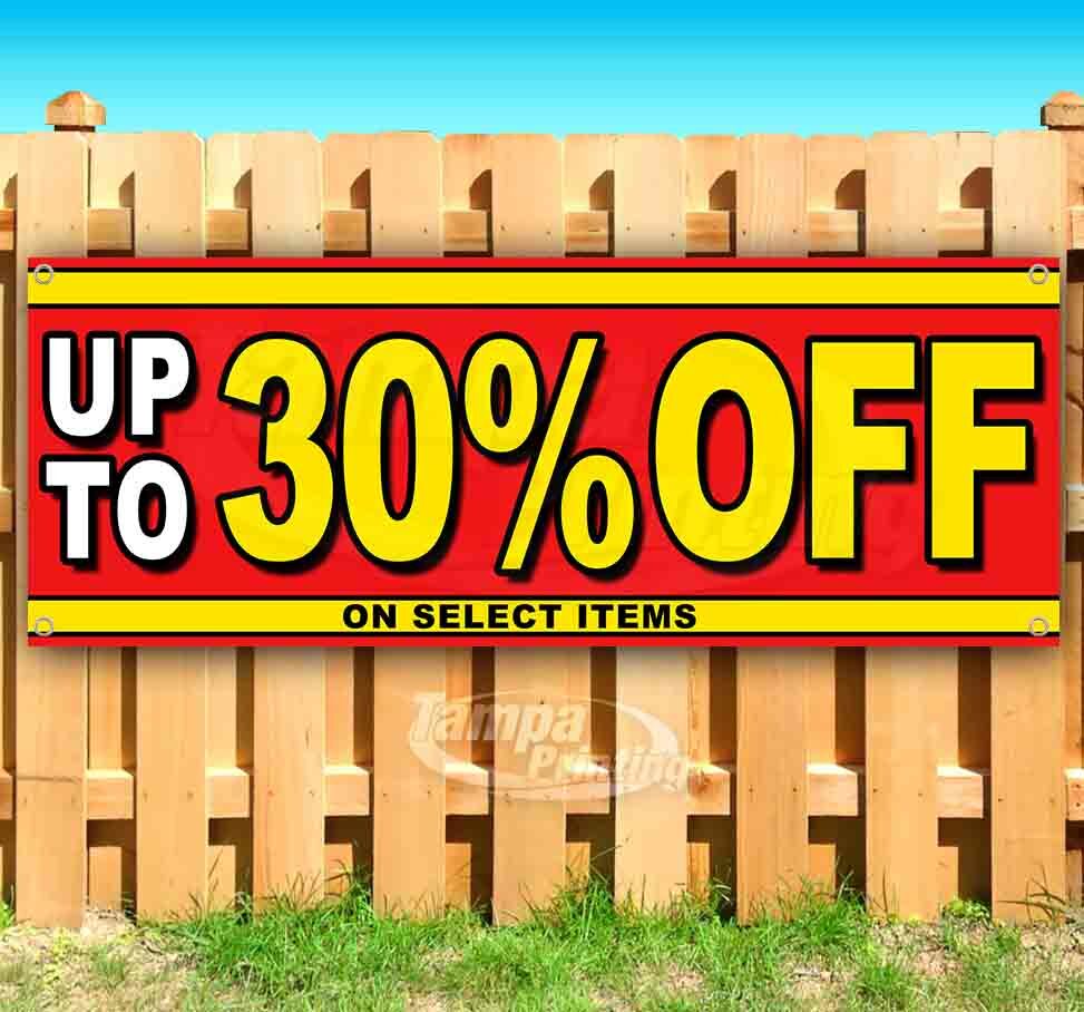 UP TO 30% OFF ON SELECT ITEMS Advertising Vinyl Banner Flag Sign Many Sizes SALE