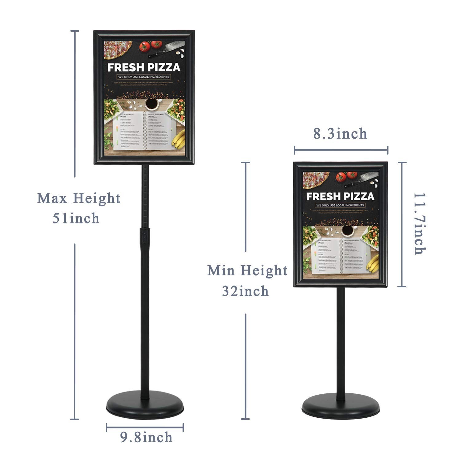 8.5 x 11 Inch Adjustable Pedestal Sign Poster Stand, Heavy Duty Floor Standin…