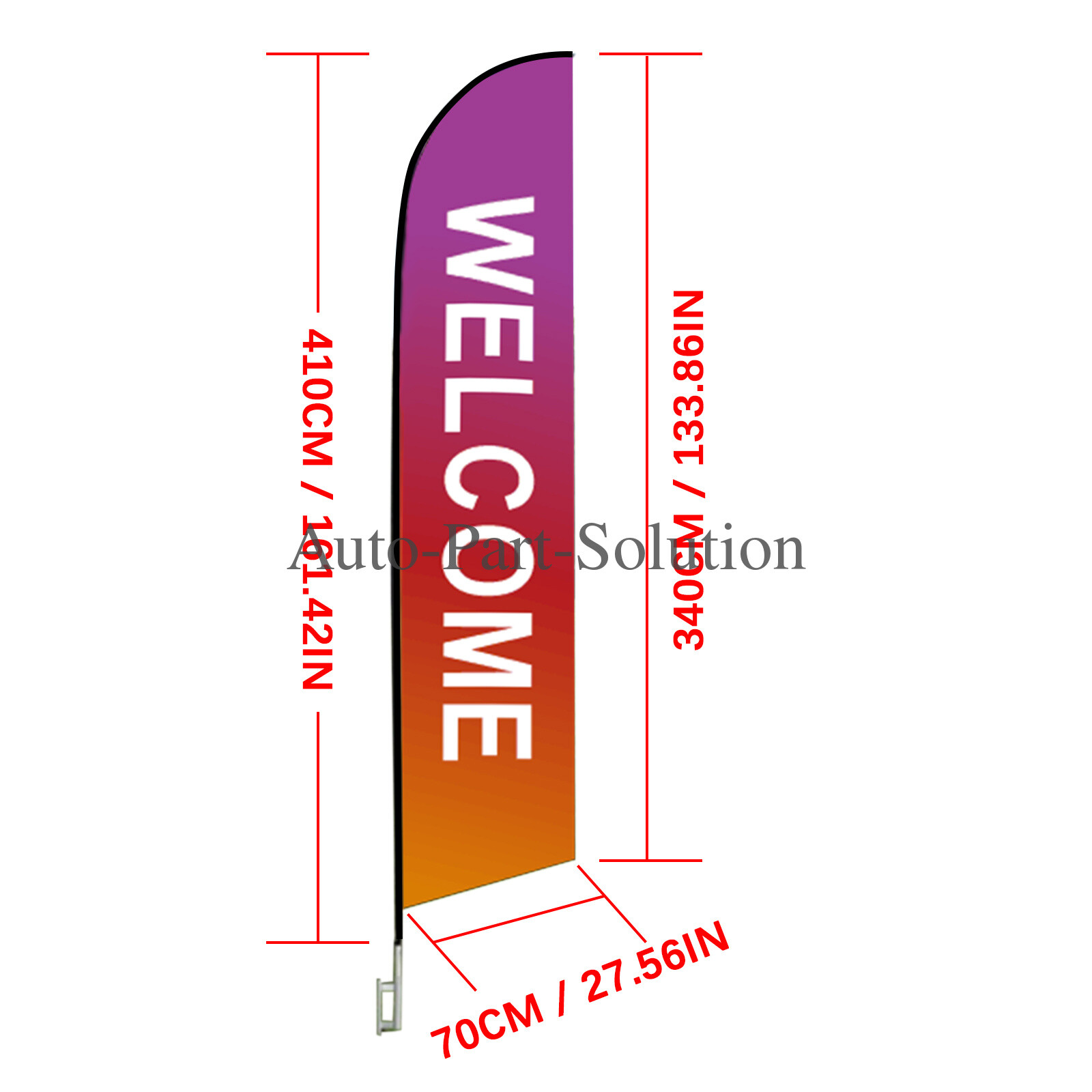 2/3/4-Piece Advertising Flagpole Stand Open Feather Flags with Pole Kit