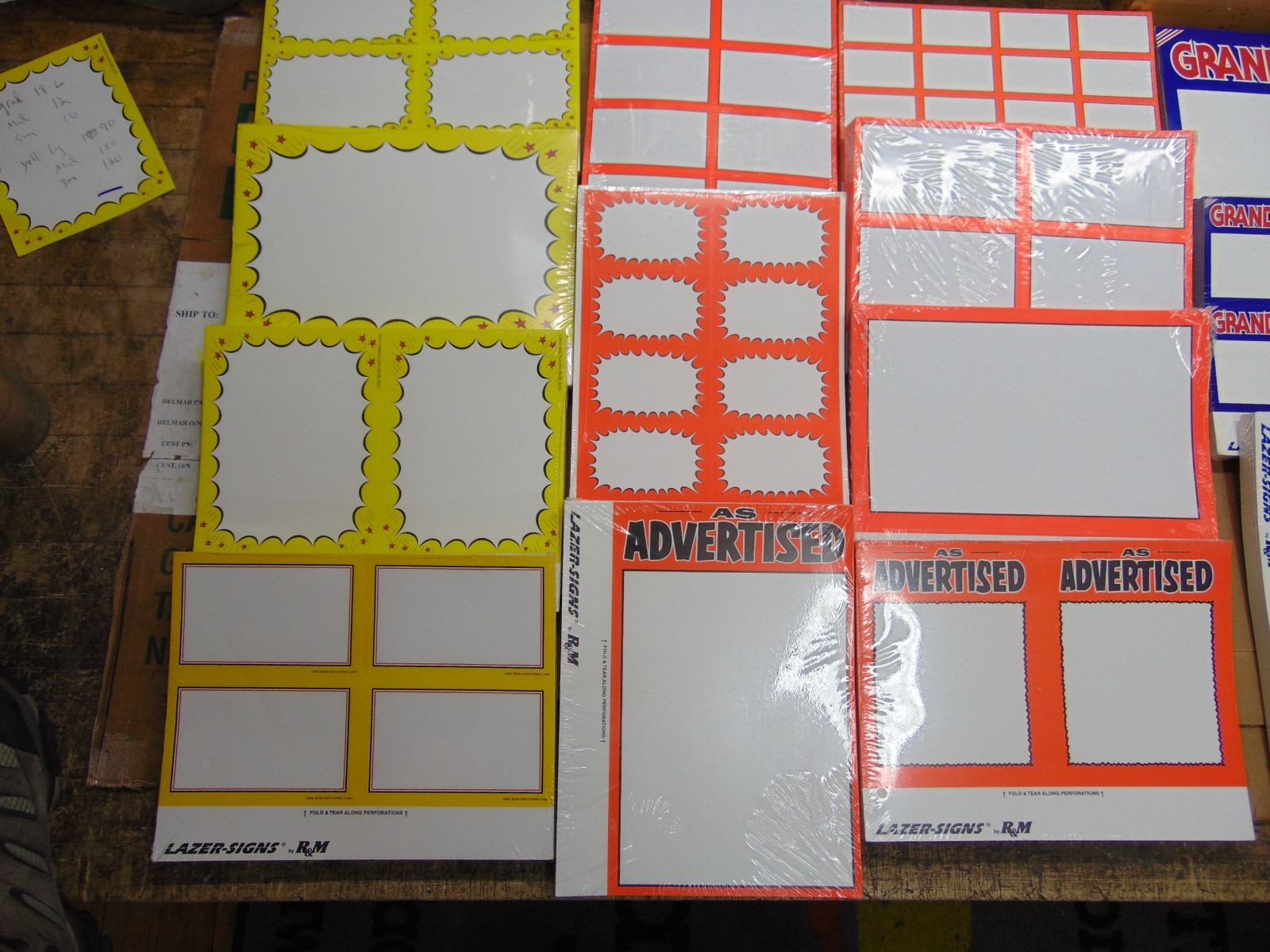 200 – 5.5&Prime; x 7&Prime; Yellow Border Business Retail Sale Sign Cards, Printable!