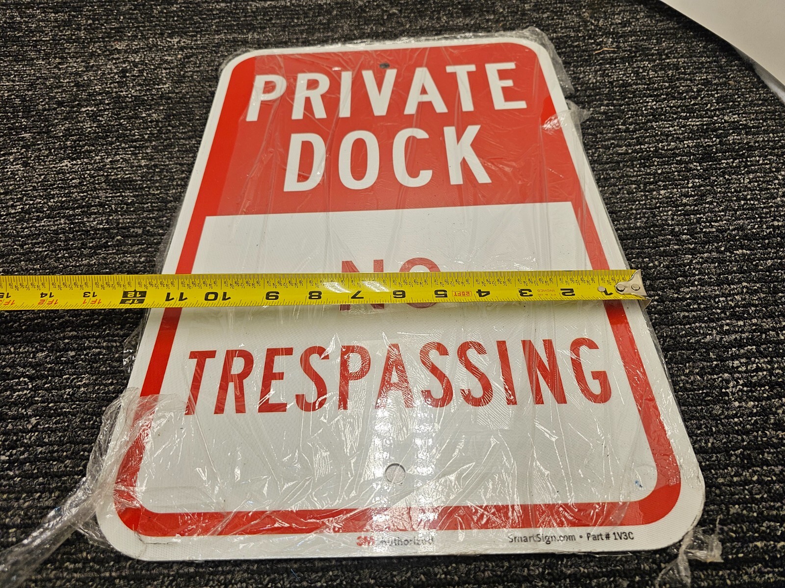 Smart Sign 1V3C « Private Dock – No Trespassing » Sign | 12&Prime; x 18&Prime; 3M Reflective