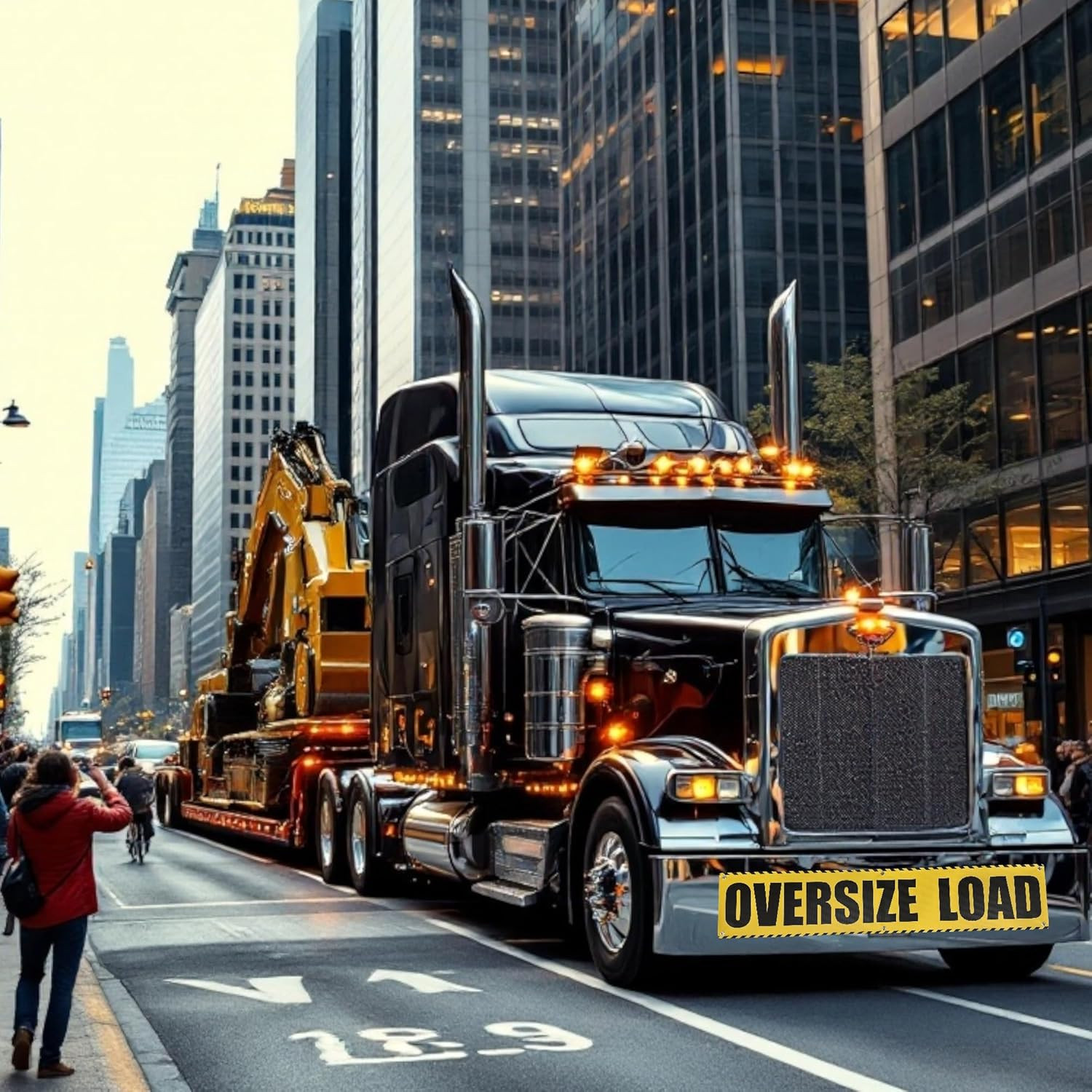 Oversize Load Banner Sign for Trucks w/Grommets – 2 Pack (12 x 60)