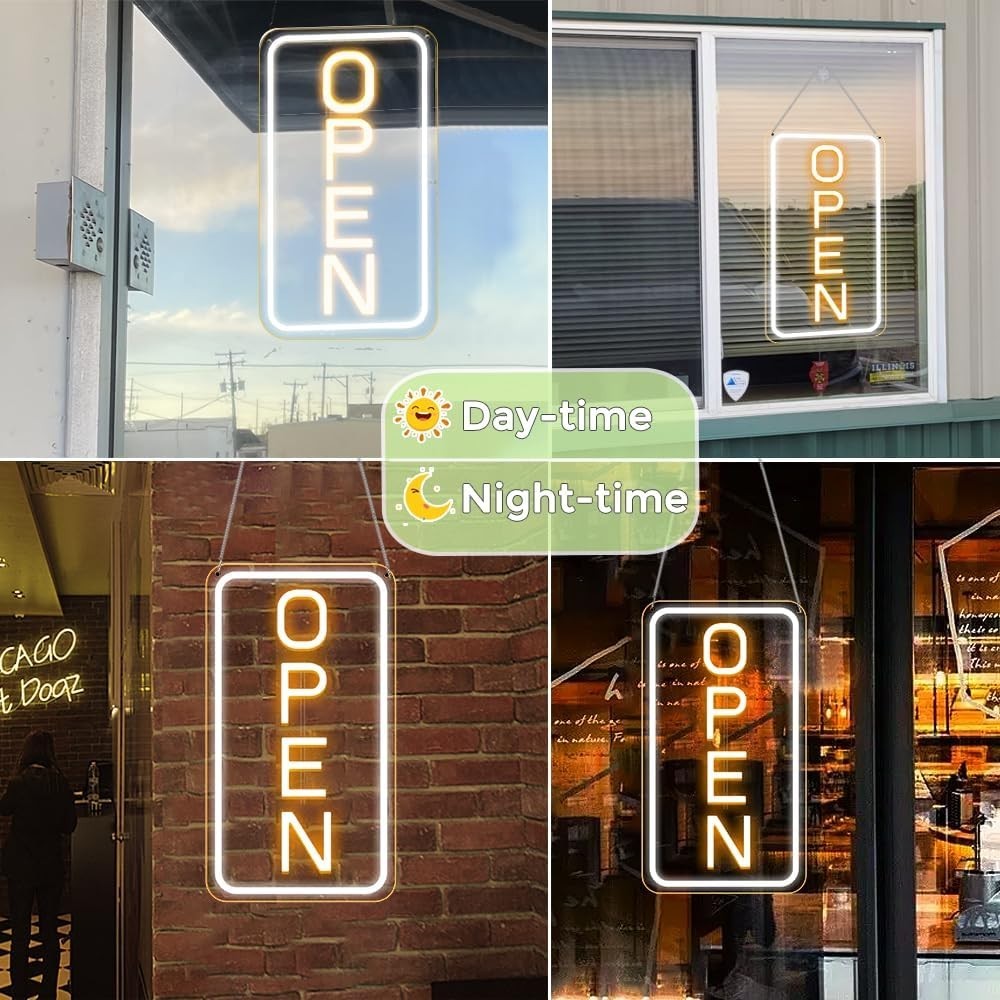 Open Signs for Business, COB Chip LED Neon Open Sign, 16&Prime;x 9&Prime; Bright Electric…