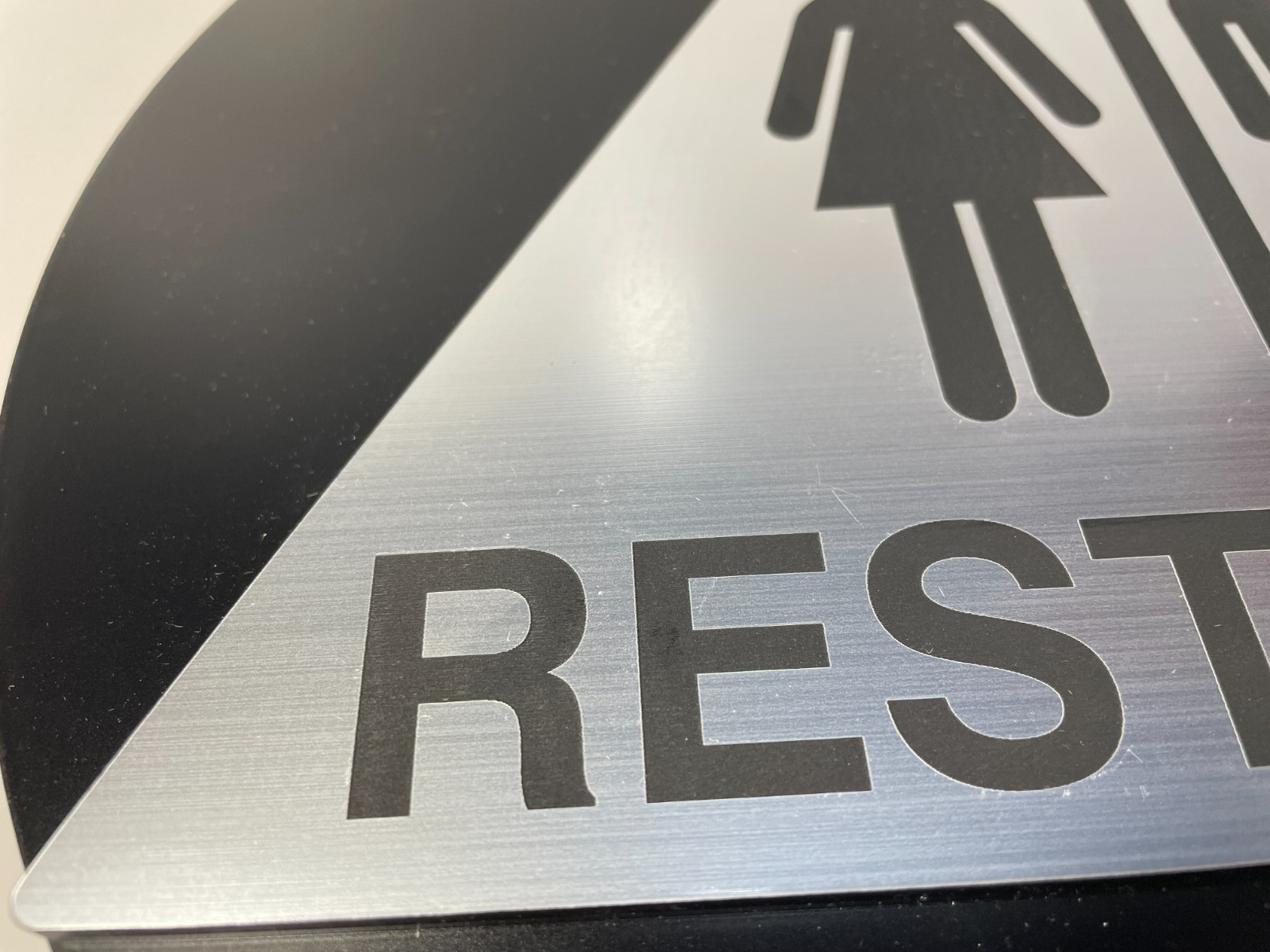 NEW ADHESIVE UNISEX RESTROOM SIGN ROUND 12&Prime; DIAMETER WEIGHS 1.5-2 LBS DURABLE